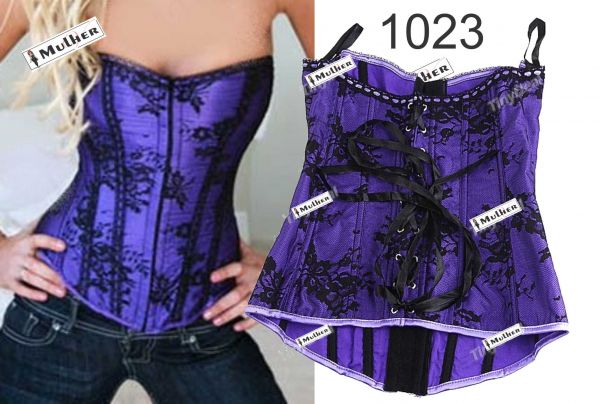 Overbust Lilás rendado